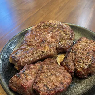 steaks on a plate