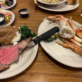 All you can eat crab and prime rib