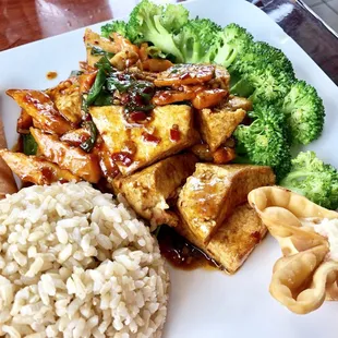 Szechuan tofu lunch special