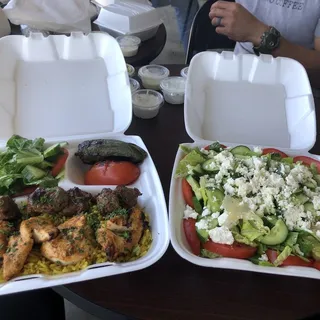 Chicken Kabob and Beef Shawarma