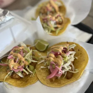 Fish tacos shrimp tacos.