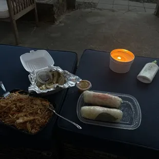 Pad Thai Fresh Vegetable Spring Rolls Pot Stickers