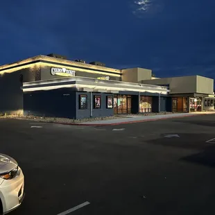 Exterior at night. Really nice lighting.