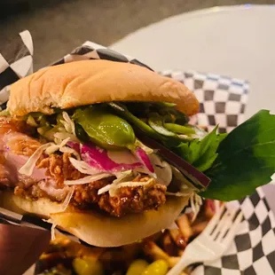 Thai friend chicken sando. Bomb!