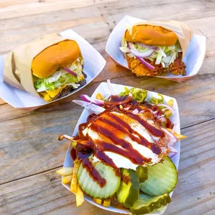 Golden Burger, Original Chicken Sandwich, and Tiger Fry