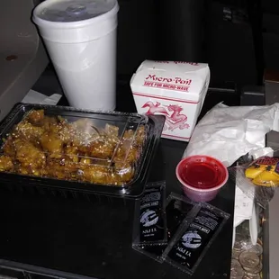 a tray of food on a table