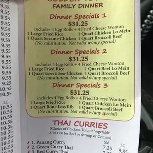 Get a dinner special, great deal!