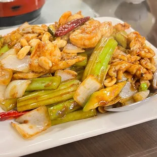 51. Double Kung Pao (). Chicken and Shrimp