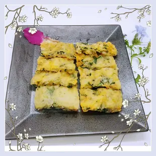 a square plate of food