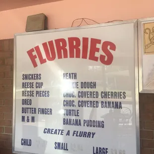 a menu for a restaurant