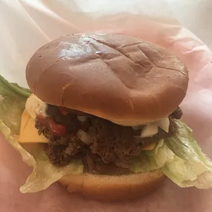 Local mom and pop fast food burger: $1.65.