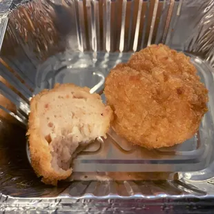 Fried crab balls for takeout