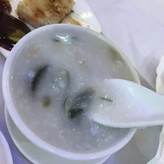 Minced Pork Congee with Preserved Egg