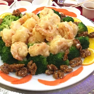 Jumbo Shrimp with Walnuts