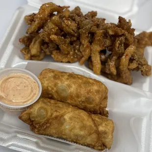 Snack Pack- Your delicious southwest eggrolls and boom boom shrooms!