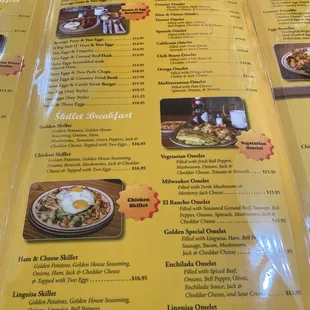 Menu center page the rest are more Breakfast/Lunch menu pics