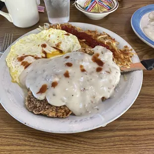 Chicken Fried Steak and 3 Eggs and All American Breakfast
