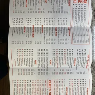 menu