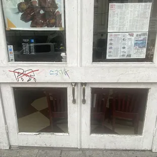 More graffiti and doors nailed shut and blocked.