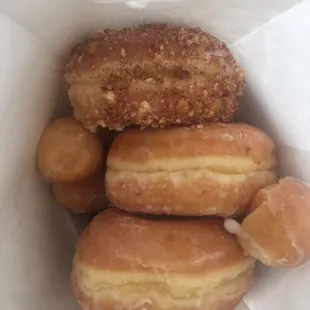 Look at my glazed crumb donut so bomb