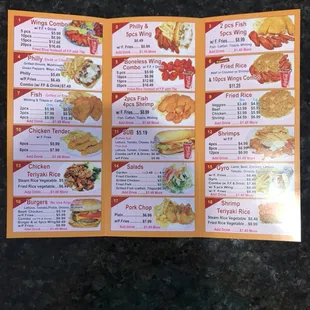 menu