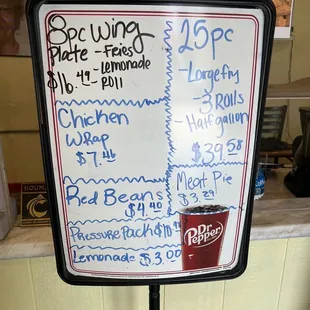 Plates and side options. Red beans are great.