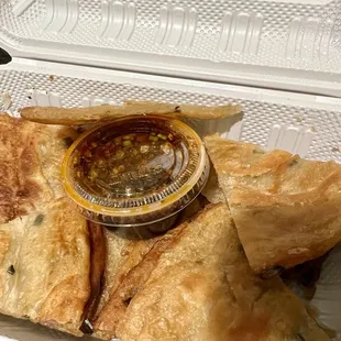 Scallion Pancake. Okay taste but dense and not soft.