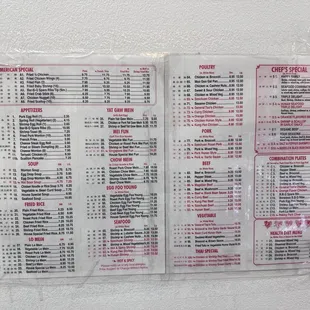 menu