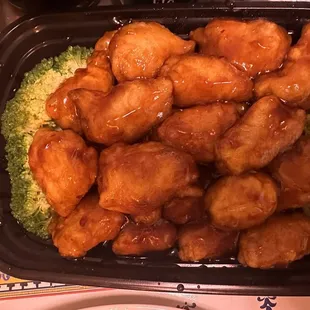 Orange Chicken (Large) Absolutely recommend. Crisp, with super light breading, moist, and with a tasty sauce.