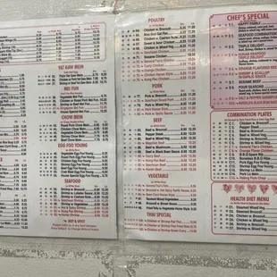 Updated menu