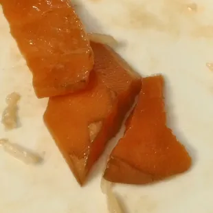 Dirty unpeeled carrot in my food. Gross!