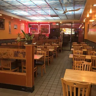 the inside of a restaurant