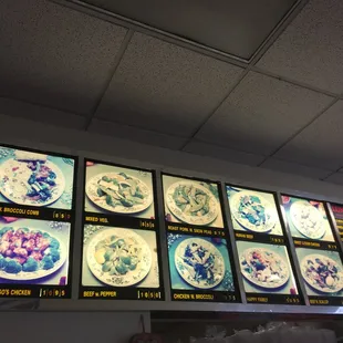 a menu of asian food