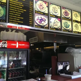 menus and drinks at a restaurant