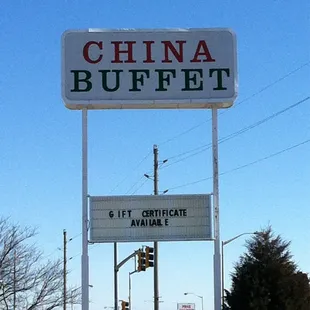 a sign for china buffet