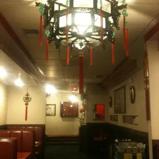 a chandelier hanging from the ceiling