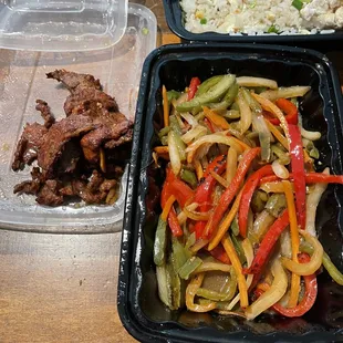 The entire container was full of veggies except the small portion to the left