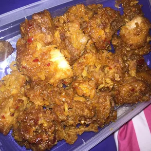 Dry and overcooked General Tso Chicken..