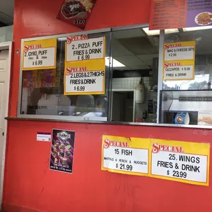 menus and prices