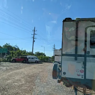 Dirty crowded parking lot