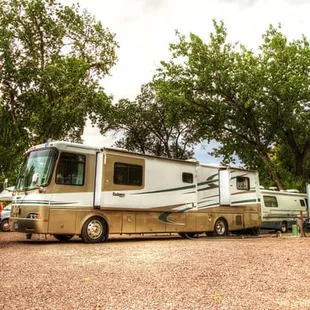 Clean and flat RV parking sites, that have easy access in and out.