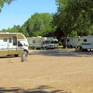 A view of the Goldfield RV Park, RV sites. Clean, flat lots.