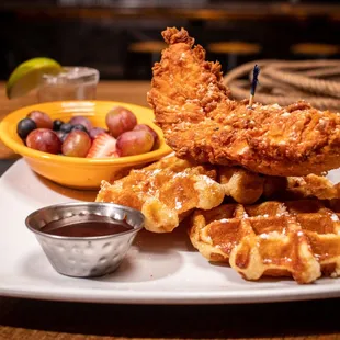 fried chicken and waffles