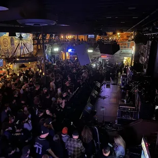 View of the stage from one of the balconies. Just short people things.