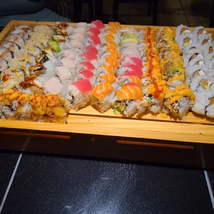 a variety of sushi
