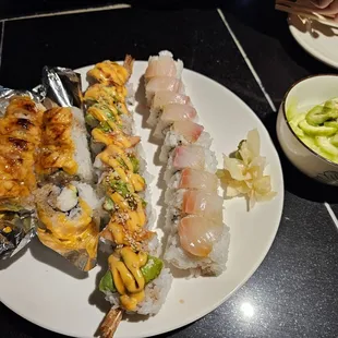 sashimi, sushi, sushi and sashimi, food