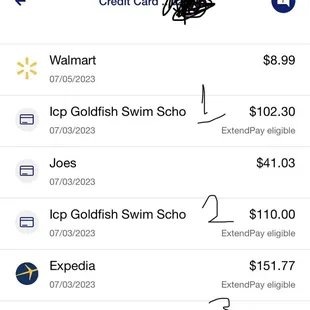 Clearly 3 charges were made.