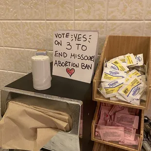 Sugars, Napkins and Vote Yes
