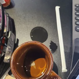 Grossness at the bottom of the coffee cup.