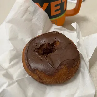 Chocolate covered doughnut